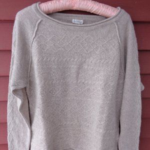Garnet Hill Yak Hair & Merino Wool Beige Sweater - M